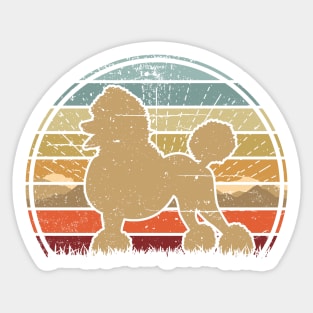 Brown Poodle Sunset Sticker